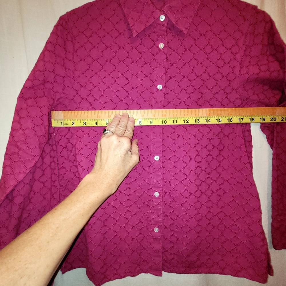 Talbots Blouse Lot of 4 Tops Sz Small Pink Fuschia Eyelet Multi Ivory Lace - Picture 9 of 16